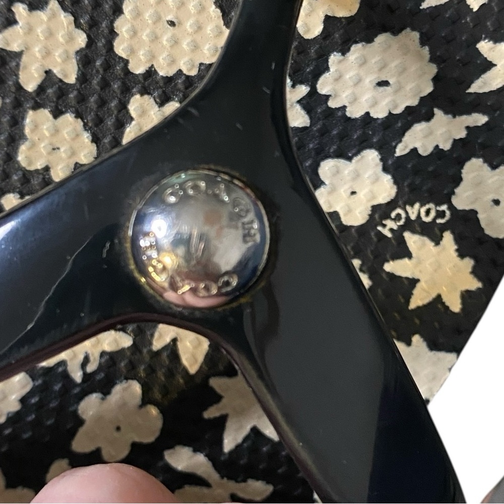 Coach Black and White Studded Sandals - Picture 6 of 9